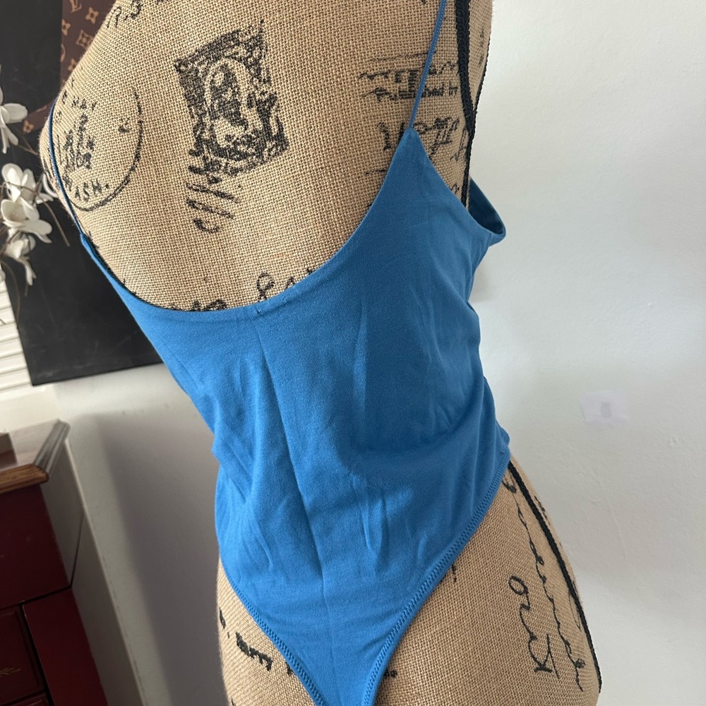 🆕Nike Sportswear Chill Knit Blue Cami Bodysuit - Picture 11 of 13